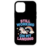 Je Travaille Toujours sur My Landing Unicorn Rainbow Funny Coque pour iPhone 12 Mini