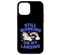 Je Travaille Toujours sur My Landing Unicorn Rainbow Funny Coque pour iPhone 12 Mini