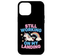 Je Travaille Toujours sur My Landing Unicorn Rainbow Funny Coque pour iPhone 12 Pro Max