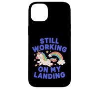 Je Travaille Toujours sur My Landing Unicorn Rainbow Funny Coque pour iPhone 14 Plus