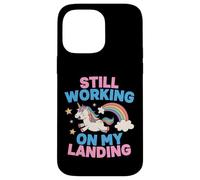 Je Travaille Toujours sur My Landing Unicorn Rainbow Funny Coque pour iPhone 14 Pro Max