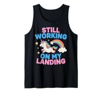 Je Travaille Toujours sur My Landing Unicorn Rainbow Funny Débardeur