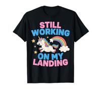 Je Travaille Toujours sur My Landing Unicorn Rainbow Funny T-Shirt