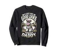 Je Trouve ma beauté grâce à Daddy Miniature Schnauzer Dog Lover Sweatshirt