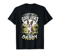 Je Trouve ma Belle Apparence grâce à Daddy Boston Terrier Dog Lover T-Shirt