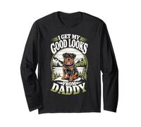 Je Trouve ma Belle Apparence grâce à Daddy Rottweiler Puppy Dog Lover Manche Longue