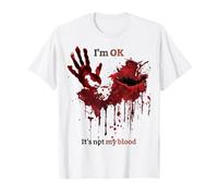 Je Vais Bien, ce n'est Pas Mon Sang Shirt Blood Splatter Horror T-Shirt