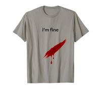 Je Vais Bien Tache De Sang Mème Horreur Minimal T-Shirt