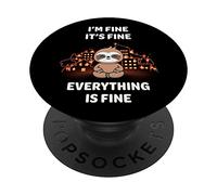 Je Vais Bien, Tout va Bien, Tout va Bien, drôle, Paresseux Kawaii PopSockets PopGrip Adhésif