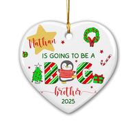 Je Vais Devenir Grand Frère Décoration De Noël A Suspendre Mignon Pendentif De Noël Céramique Ornement Suspendu pour Salon Jardin Maison