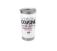 Je Vais Être Cousine 2027 - Annonce Grossesse Future Cousine Gobelet isotherme en acier inoxydable double paroi