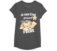 Je Vais être Grand Frère 2026 Annoncer Une Grossesse Famille T-Shirt, Fille, Asphalte, S