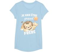 Je Vais être Grand Frère 2026 Annoncer Une Grossesse Famille T-Shirt, Fille, Bleu Céleste, XS