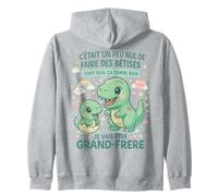 Je Vais Être Grand Frère Humour Dino Bébé Annonce Grossesse Sweat à Capuche