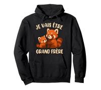 Je Vais Être Grand Frère Panda Roux Enfant Révélation Bébé Sweat à Capuche