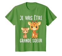 Je Vais Être Grande Soeur Filles Drôle Girafe T-Shirt, Enfant, Herbe, 2 Ans
