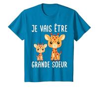 Je Vais Être Grande Soeur Filles Drôle Girafe T-Shirt, Enfant, Saphir, 2 Ans