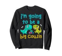 Je Vais être Un Grand Cousin Funny Dino Lovers Cousin Crew Sweatshirt