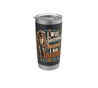Je vais réussir parce que je suis une cowgirl de rodéo western drôle et folle Gobelet isotherme en acier inoxydable double paroi