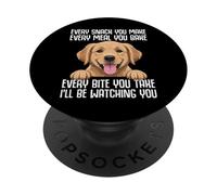 Je Vais Te Regarder, drôle et Mignon, Amoureux des Chiens Golden Retriever PopSockets PopGrip Adhésif