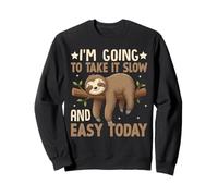 Je Vais y Aller doucement Aujourd'hui Funny Lazy Sloth Sweatshirt
