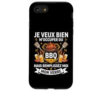 Je Veux Bien M'Occuper du BBQ Homme Humour Barbecue Coque pour iPhone SE (2020) / 7/8