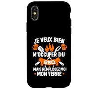 Je Veux Bien M'Occuper du BBQ Homme Humour Barbecue Coque pour iPhone X/XS