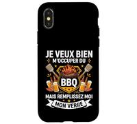 Je Veux Bien M'Occuper du BBQ Homme Humour Barbecue Coque pour iPhone X/XS