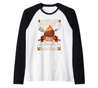 Je Veux Bien M'Occuper du BBQ Homme Humour Barbecue Manche Raglan