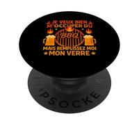 Je Veux Bien M'Occuper du BBQ Homme Humour Barbecue PopSockets PopGrip Adhésif