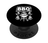 Je Veux Bien M'Occuper du BBQ Homme Humour Barbecue PopSockets PopGrip Adhésif