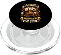 Je Veux Bien M'Occuper du BBQ Homme Humour Barbecue PopSockets PopGrip pour MagSafe