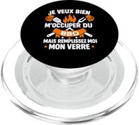 Je Veux Bien M'Occuper du BBQ Homme Humour Barbecue PopSockets PopGrip pour MagSafe