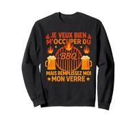 Je Veux Bien M'Occuper du BBQ Homme Humour Barbecue Sweatshirt