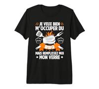 Je Veux Bien M'Occuper du BBQ Homme Humour Barbecue T-Shirt Haut de Gamme