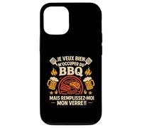 Je Veux Bien M'Occuper du BBQ Humour Barbecue Coque pour iPhone 12/12 Pro