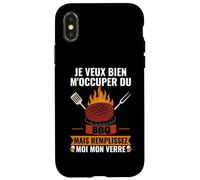 Je Veux Bien M'Occuper du BBQ Humour Barbecue Coque pour iPhone X/XS