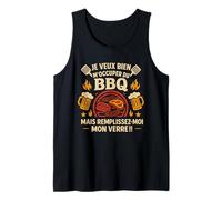 Je Veux Bien M'Occuper du BBQ Humour Barbecue Débardeur