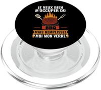 Je Veux Bien M'Occuper du BBQ Humour Barbecue PopSockets PopGrip pour MagSafe