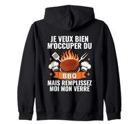 Je Veux Bien M'Occuper du BBQ Humour Barbecue Sweat à Capuche
