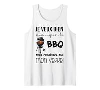 je veux bien m'occuper du bbq,humour grill Roi du barbecuc Débardeur