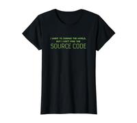 Je Veux Changer Le Monde ne Trouve Pas de Code Source développeur T-Shirt Graphique avec Valeur, Femme, Noir, S