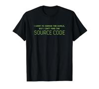 Je Veux Changer Le Monde ne Trouve Pas de Code Source développeur T-Shirt Graphique avec Valeur, Homme, Noir, S