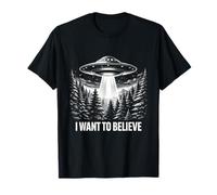 Je Veux Croire à UFO Alien Alien Science-Fiction UAP Forest Encounter T-Shirt