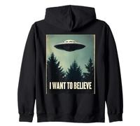 Je Veux Croire à Un rêve rétro Classique Entre Un ovni et Une Rencontre avec Un Extraterrestre Sweat à Capuche