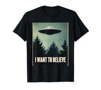 Je Veux Croire à Un rêve rétro Classique Entre Un ovni et Une Rencontre avec Un Extraterrestre T-Shirt