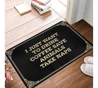 Je Veux Juste Boire du Café, Sauver Les Animaux, Faire La Sieste. Welcome Paillassons Lavable en Machine Paillasson Intérieur Doux Tapis De Bain pour Salon Extérieur Porte 40X60Cm