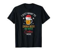 Je Veux Juste Boire Une Bière Et Regarder Noël Cinéma T-Shirt