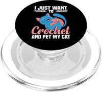 Je Veux Juste Crocheter et caresser Mon Chat Crochetage PopSockets PopGrip pour MagSafe