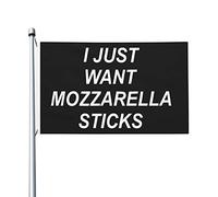 Je veux juste des bâtons de Mozzarella drapeau pour chambre d'adolescent drapeaux drôles double face bannière extérieure pour chambre de filles 3x5 pieds, je veux juste des bâtons de Mozzarella tapiss